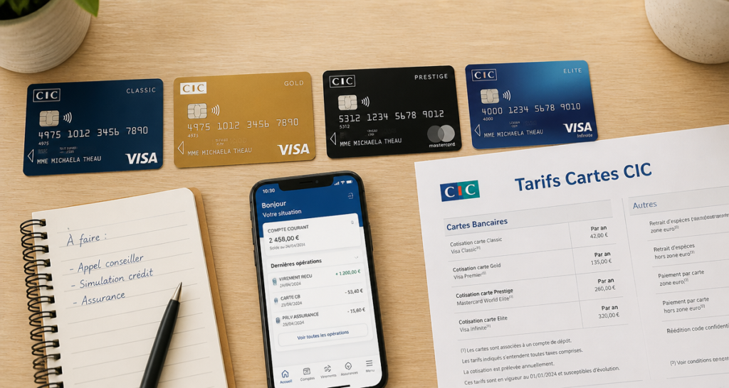 cic carte bancaire prix sur bureau avec cartes et tarifs