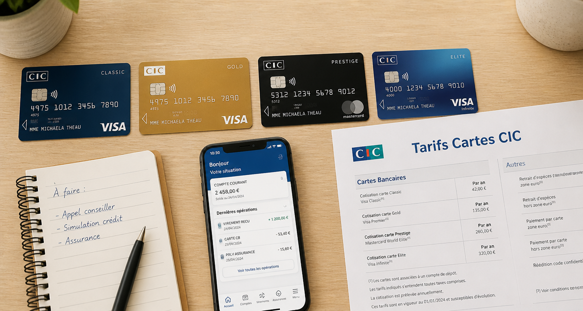 cic carte bancaire prix sur bureau avec cartes et tarifs