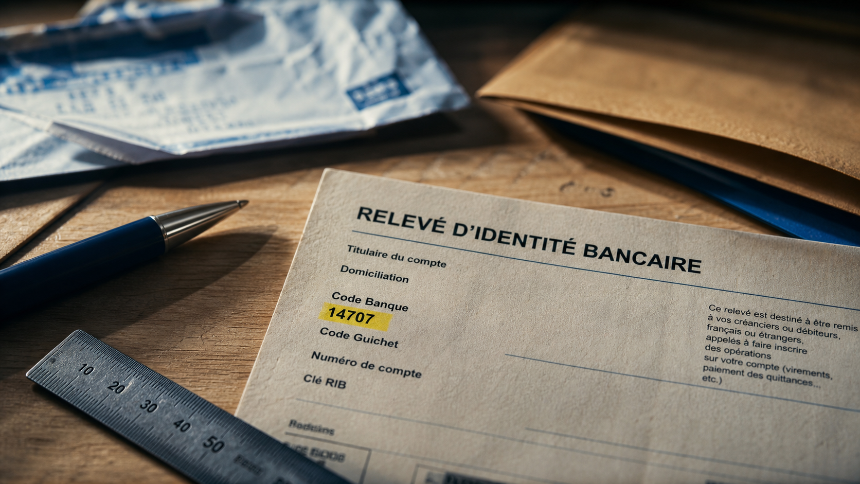 Code banque 14707 sur un RIB français