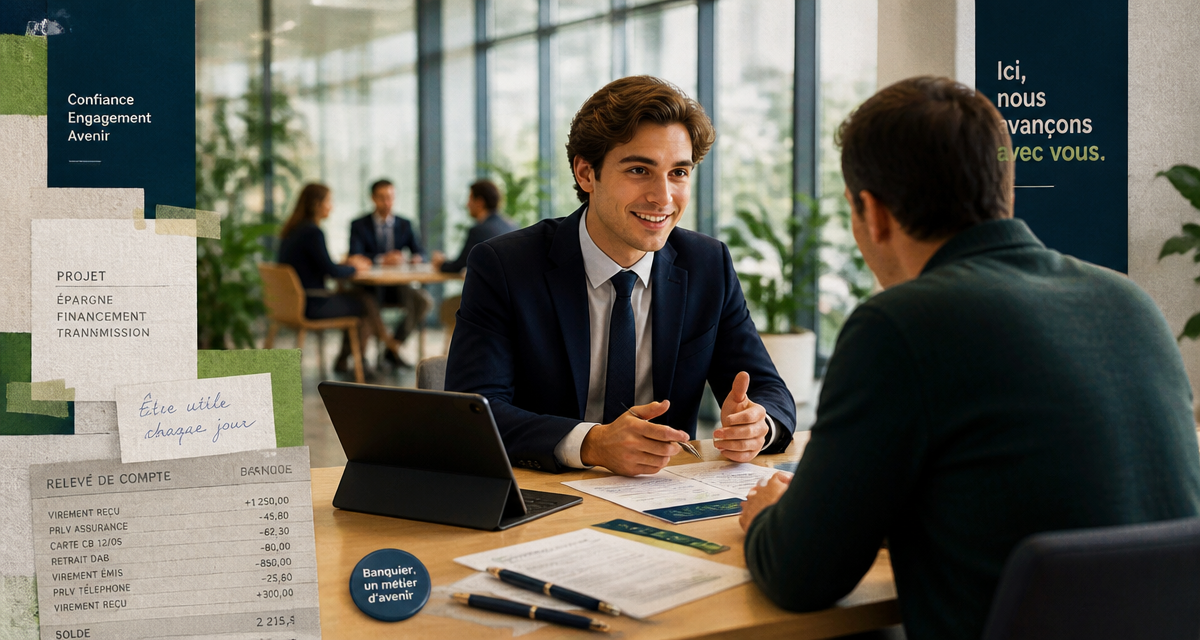 comment devenir banquier jeune conseiller accueille client en agence