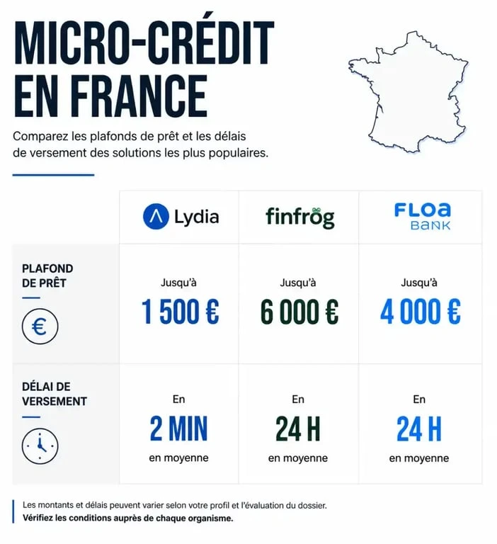 Comparatif des alternatives à l'avance d'argent Bling pour obtenir un micro-crédit rapide et sécurisé en France.