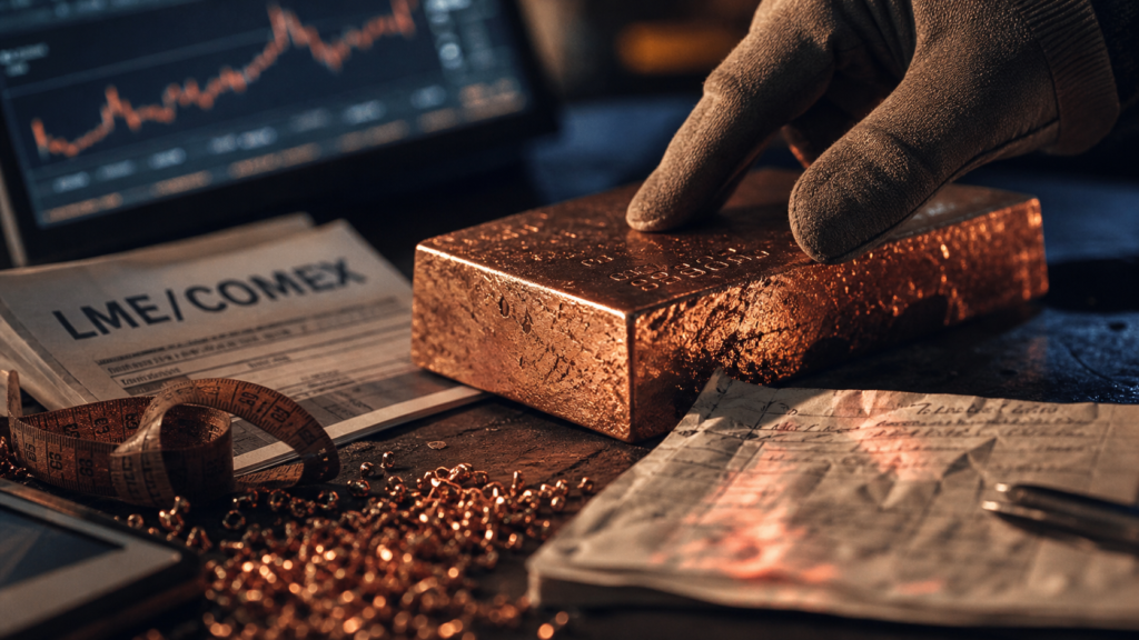 Investir dans le cuivre : lingot de cuivre et courbe de prix LME