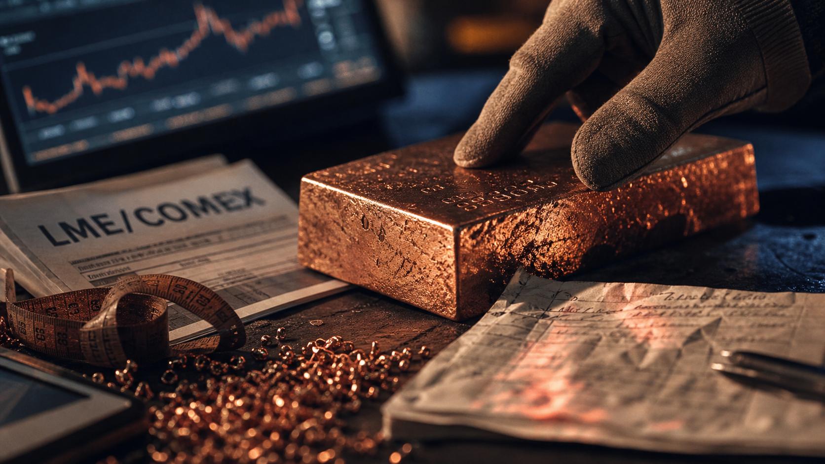 Investir dans le cuivre : lingot de cuivre et courbe de prix LME