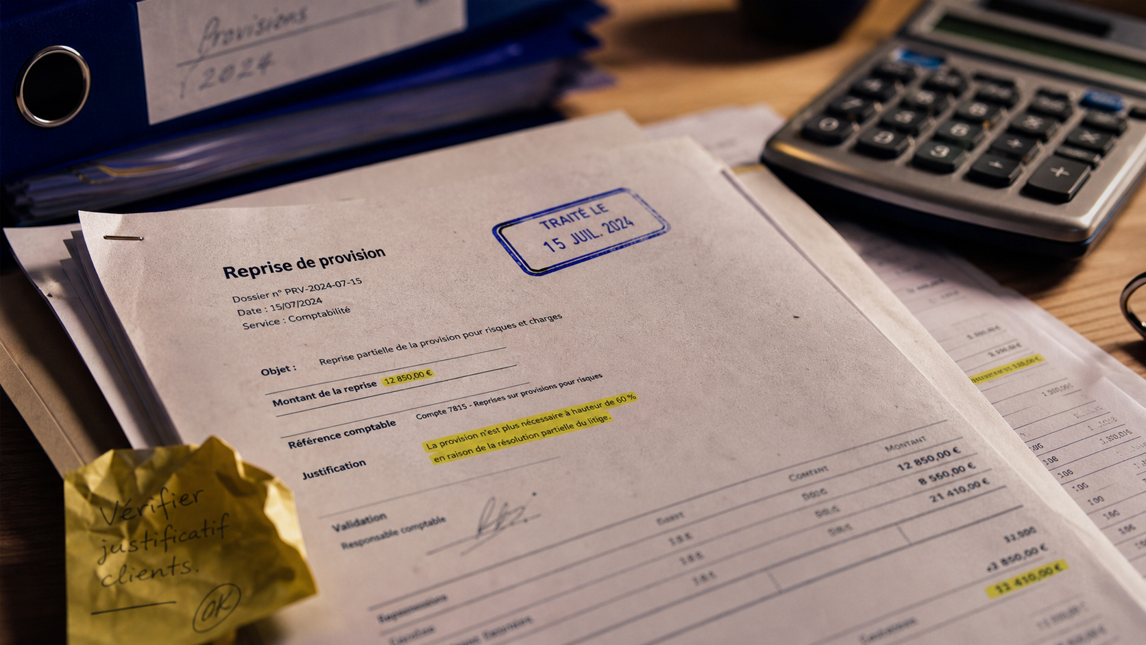 Reprise de provision pour régulariser les comptes en 3 étapes