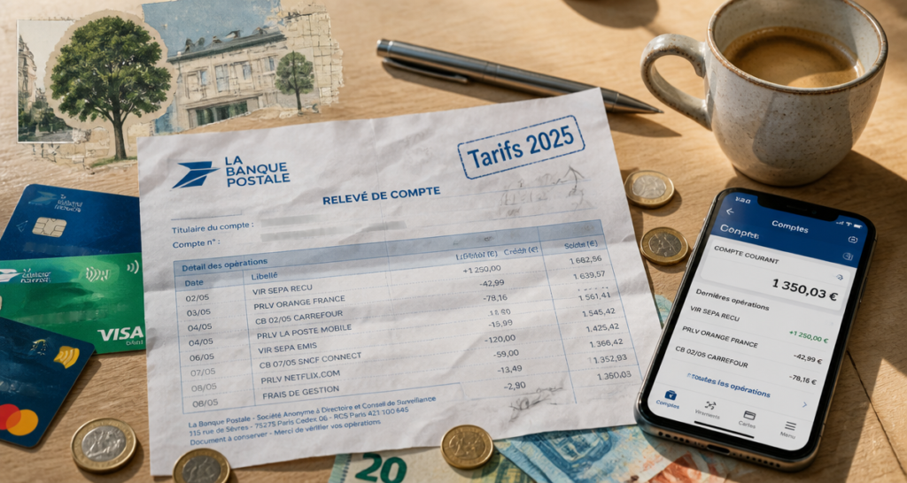 tarifs la banque postale 2025 relevé compte