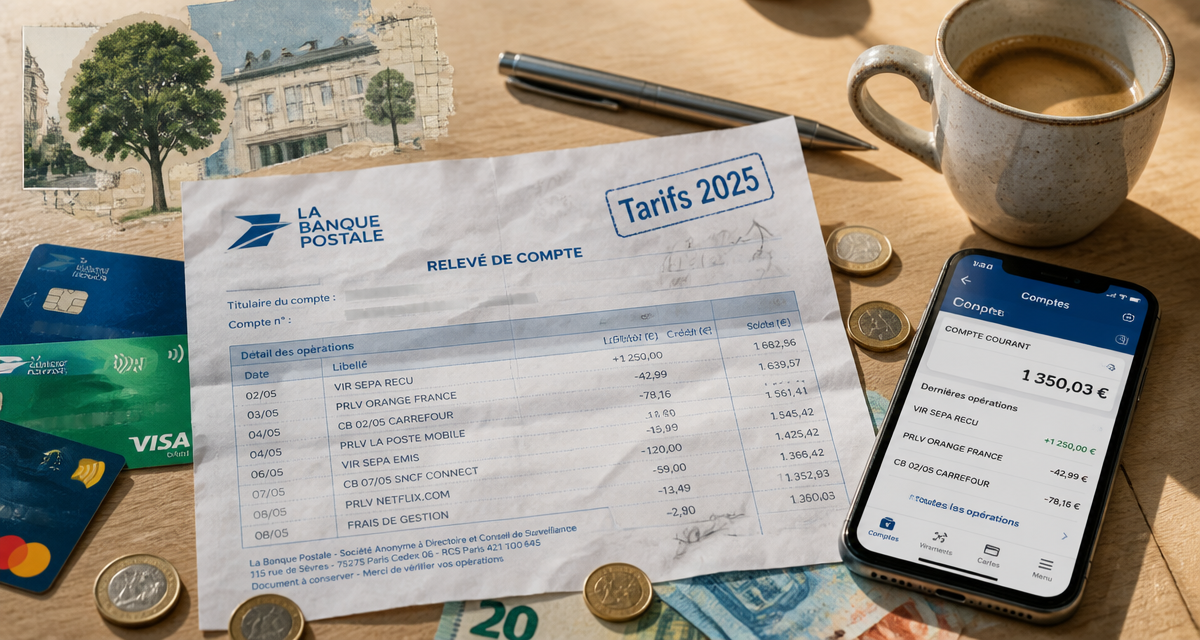 tarifs la banque postale 2025 relevé compte