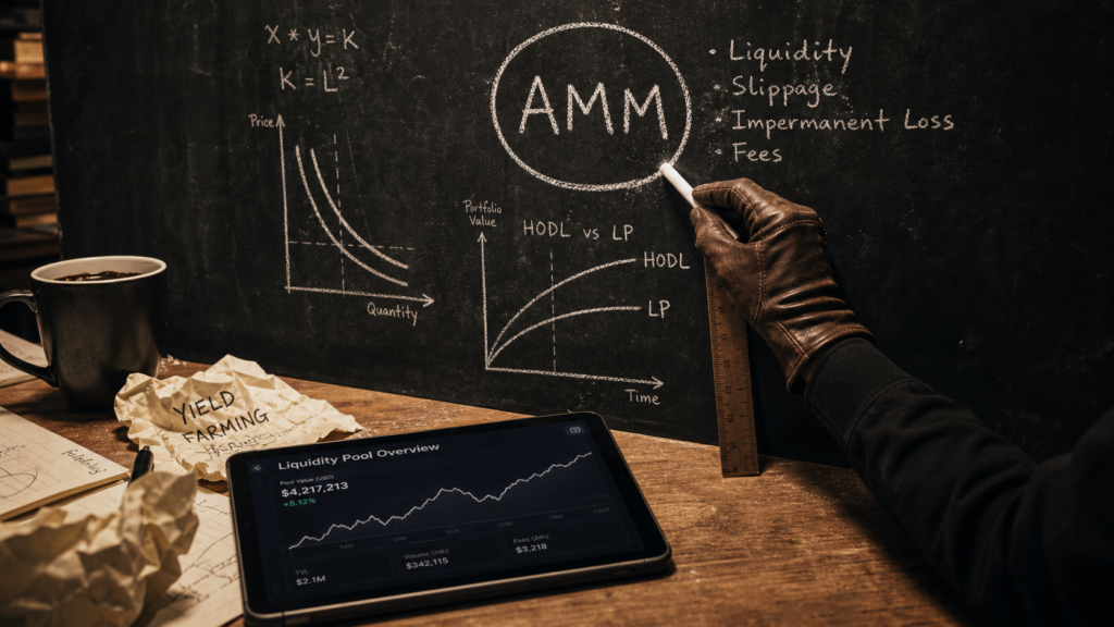 Yield farming : schéma AMM et pool de liquidité