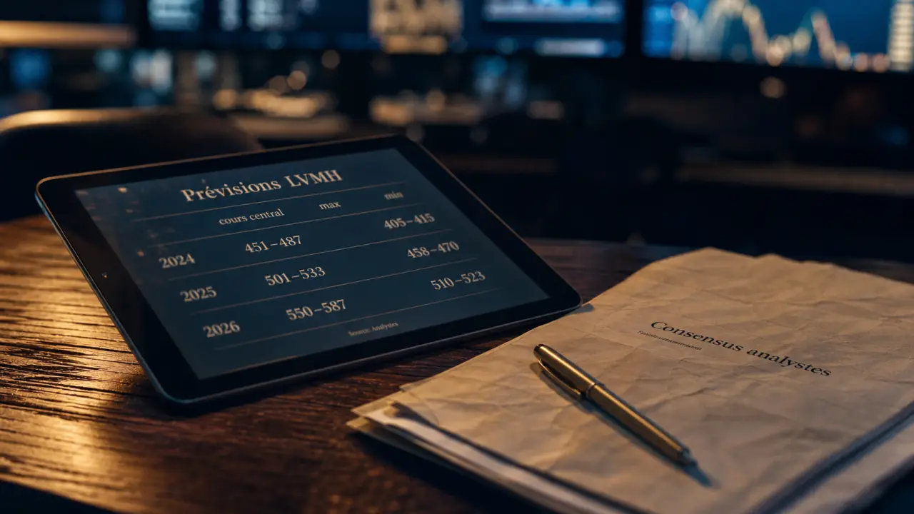 Action LVMH prevision 451 € : consensus et scénarios jusqu’en 2040