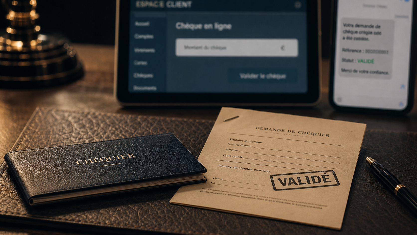 Chèque en ligne : validation SMS avant confirmation