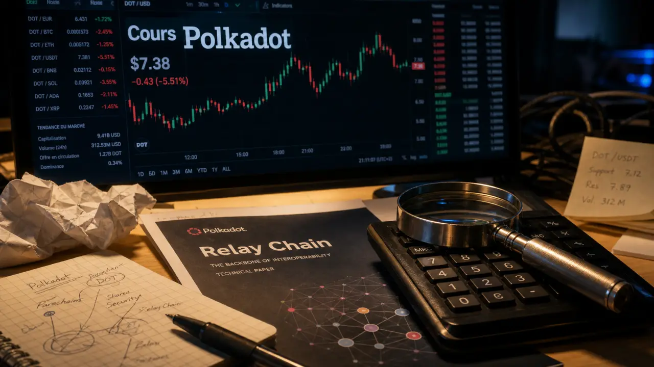 Cours polkadot : prix DOT, supply et architecture, graphique et analyse