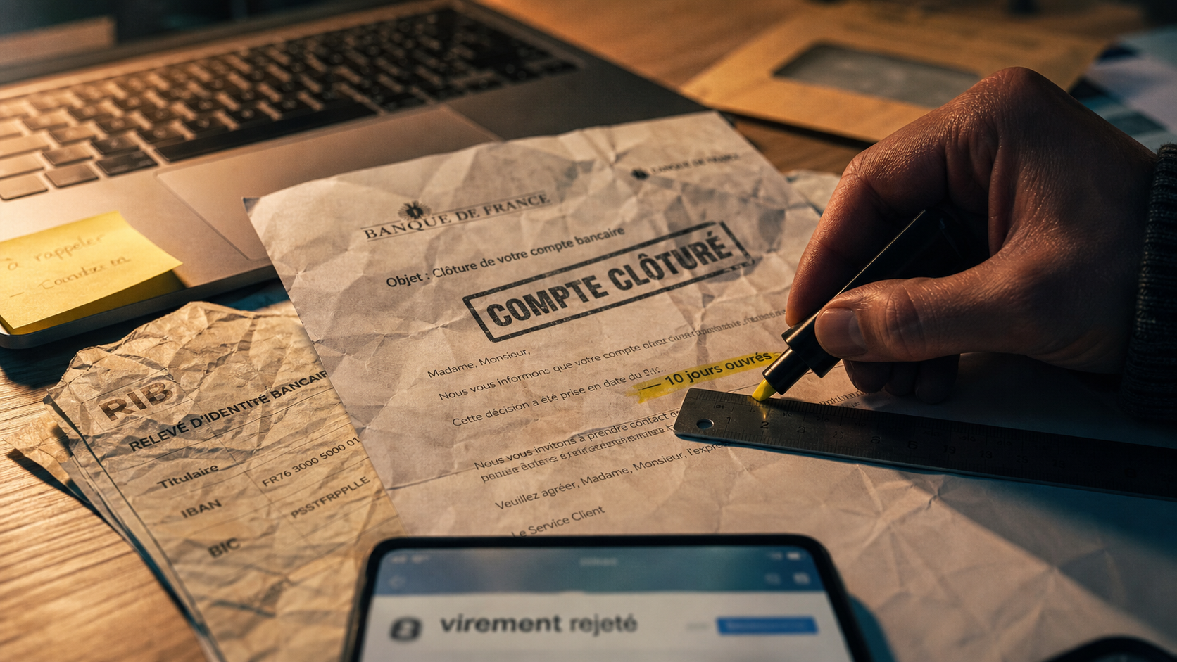 Délai retour virement compte clôturé : virement rejeté, compte clôturé, 15 jours max
