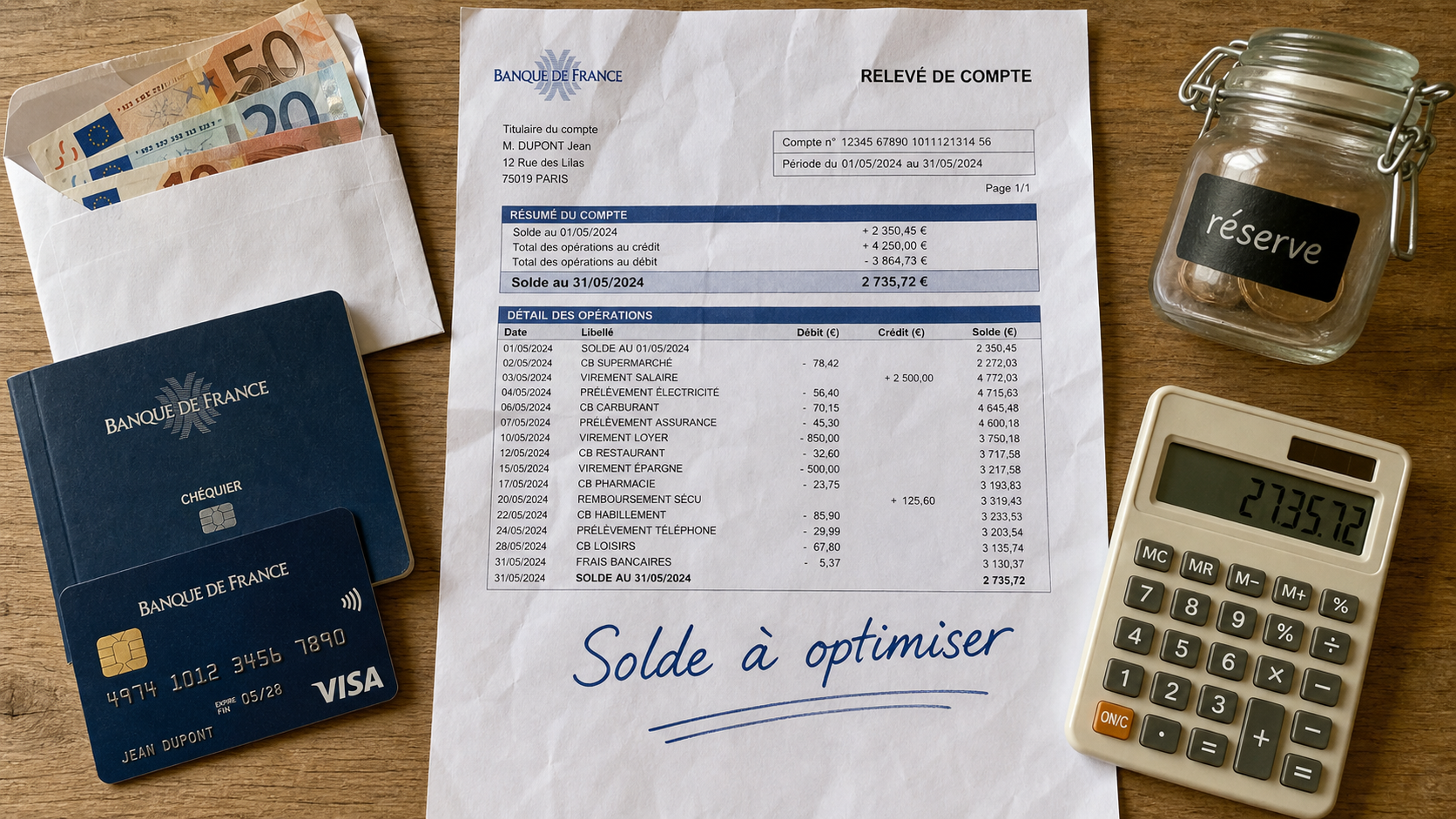 Montant max compte courant : 100 000 € protégés, enveloppe billets et relevé de compte