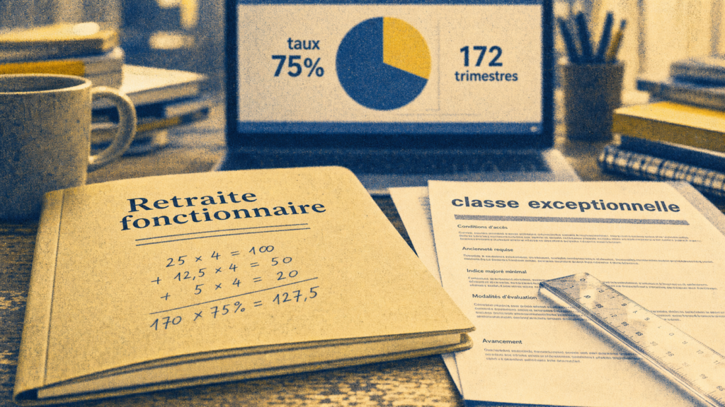 Montant retraite prof certifié classe exceptionnelle : 75% et 172 trimestres