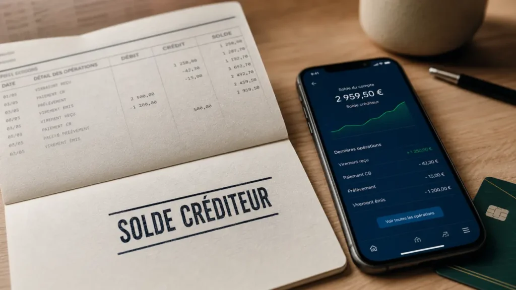 Que veut dire solde créditeur : relevé bancaire avec solde positif