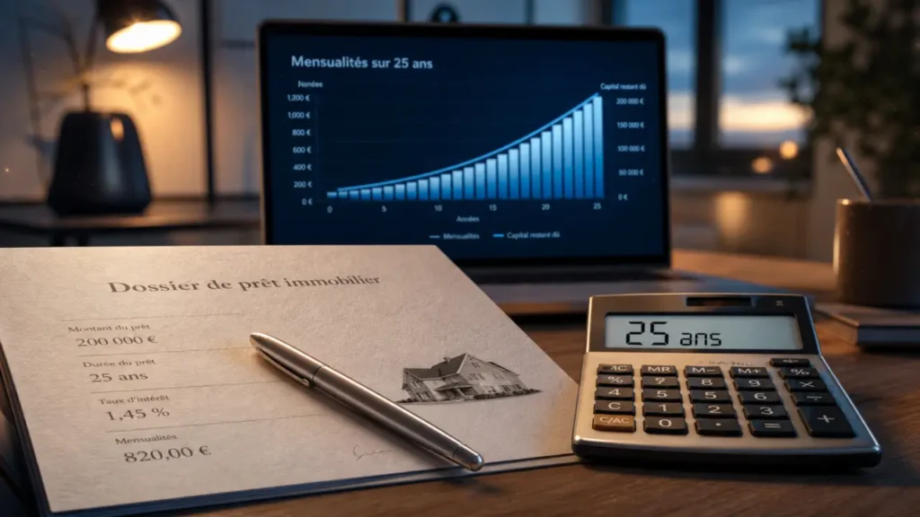 Taux crédit immobilier sur 25 ans : mensualité plus douce