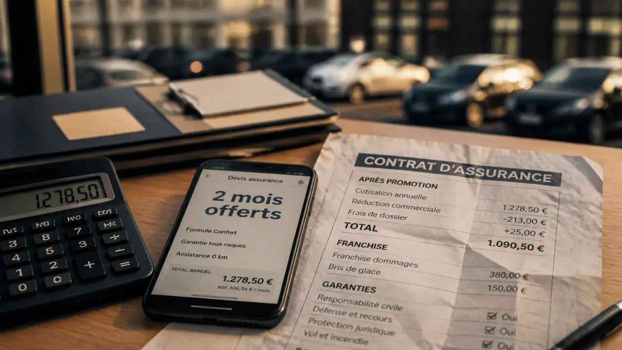 Assurance auto pas cher 2 mois offert : devis, prix, garanties et franchise