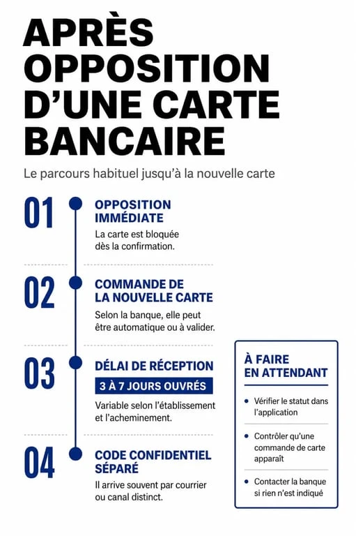 Combien de temps pour recevoir sa carte bancaire après opposition : frise des étapes et délais