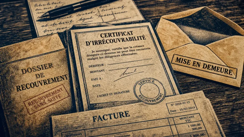 Preuve irrecouvrabilité : dossier TVA et perte