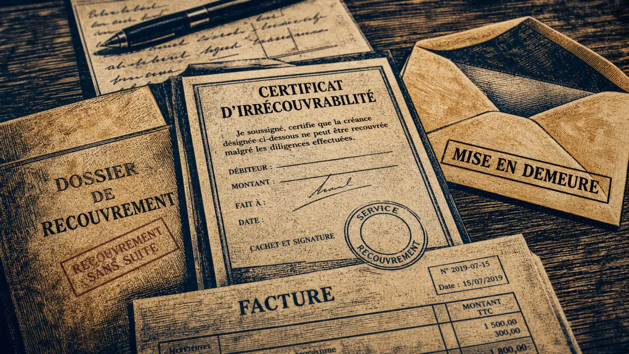 Preuve irrecouvrabilité : dossier TVA et perte