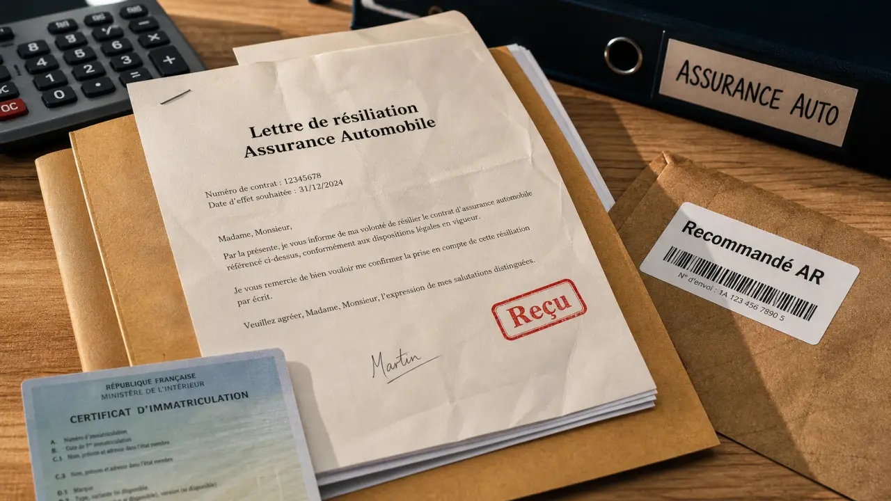 Lettre modèle résiliation assurance auto, recommandé AR, accusé de réception