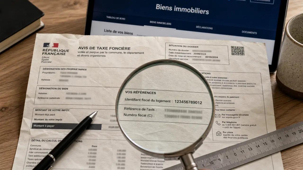 Ou trouver l'identifiant fiscal du logement sur taxe foncière : repérer 12 chiffres