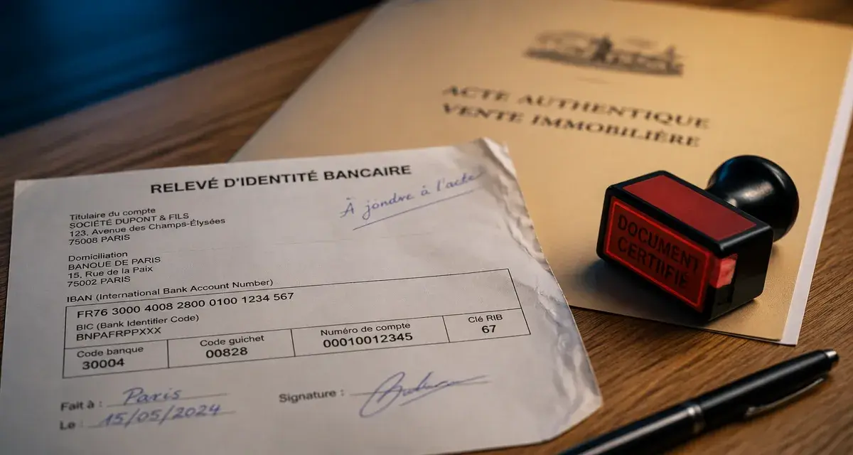 RIB daté et signé pour notaire, sécurisation