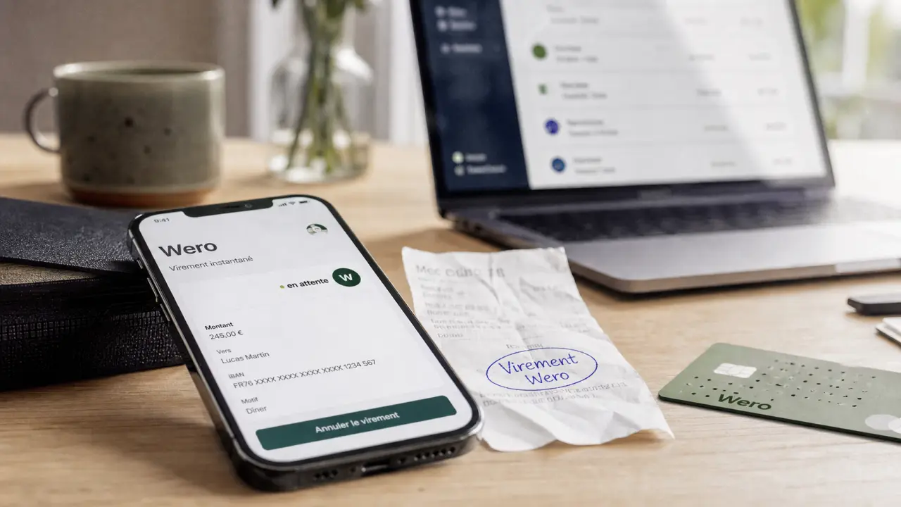 Virement wero non reçu : statut en attente sur smartphone
