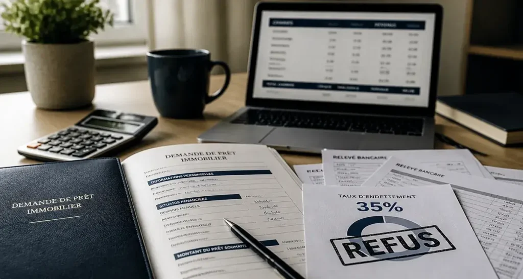 2 refus de banque pour prêt immobilier : dossier refusé, calcul taux d’endettement