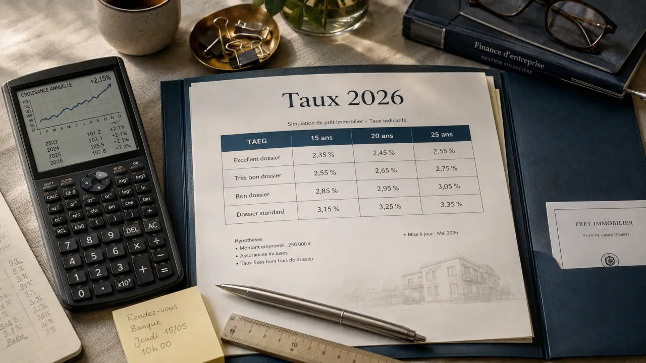 Taux immobilier 2026 Crédit Agricole selon durée et profil