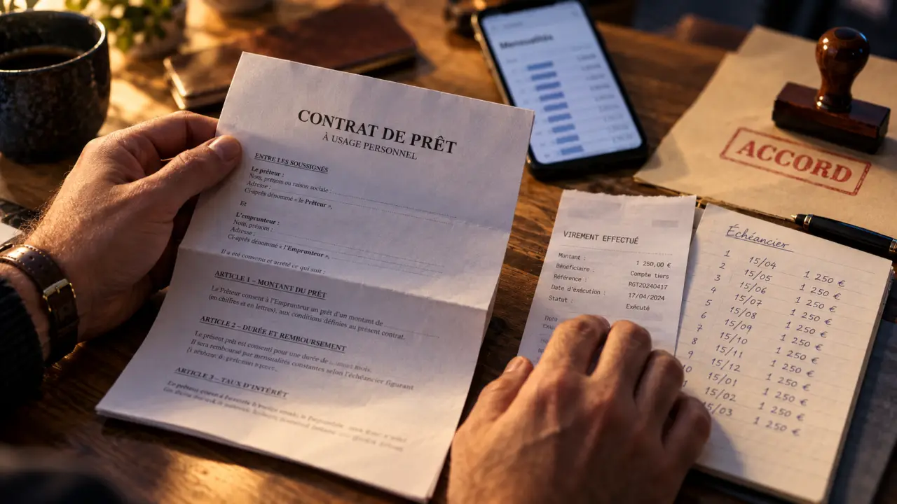 Emprunter entre particulier : contrat de prêt et échéancier